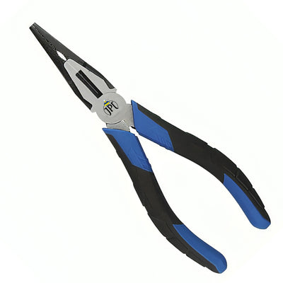 JPT 8-Inch Long Heavy Duty Nose Plier With Hard Carbon Steel Jaws And Comfort Grip Handles | Long Nose Cutting Pliers for AC Wiring, Cutting, And Gripping