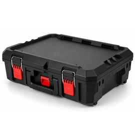 JPT Ultra Heavy Duty Tool Box, Small Modular Stackable Storage Industrial Grade Unbreakable • Interlocking Storage System • Stackable Design • Portable Carry Handle • With Metal Latch