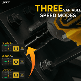 JPT 21V 550Nm Cordless Impact Wrench with brushless motor, 3 speed modes, 2300RPM, 4000mAh Li-ion battery & LED light—ideal for car, bike & DIY work. Buy Now