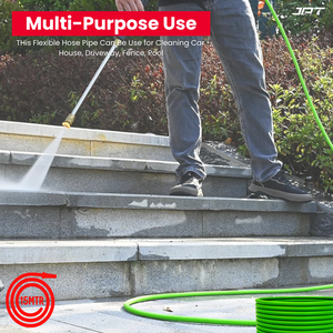 JPT Ultra Heavy-Duty 15MTR Flexible High Pressure Washer Hose Pipe | German Standard M22 x 15MM Thread | Up To 600Bar / 8700PSI | Double PVC Layers Build | Tangle & Kink Free Design