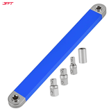 Buy JPT ratchet wrench extension bar to work easily in tight spaces. High quality build, 180° rotation, and multi-size adapters for car repair, DIY & mechanic use.