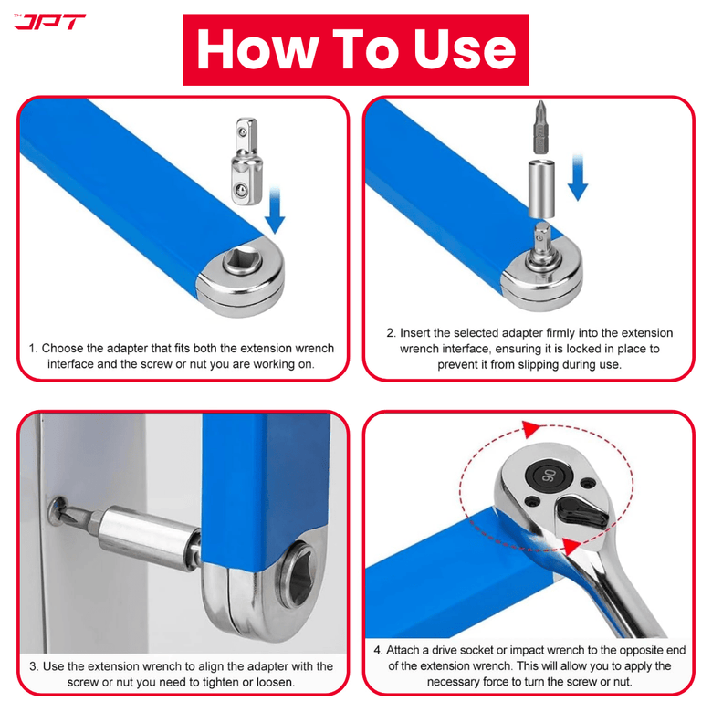 JPT Ratchet Wrench Extension Bar with 1/4