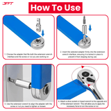 Buy JPT ratchet wrench extension bar to work easily in tight spaces. High quality build, 180° rotation, and multi-size adapters for car repair, DIY & mechanic use.
