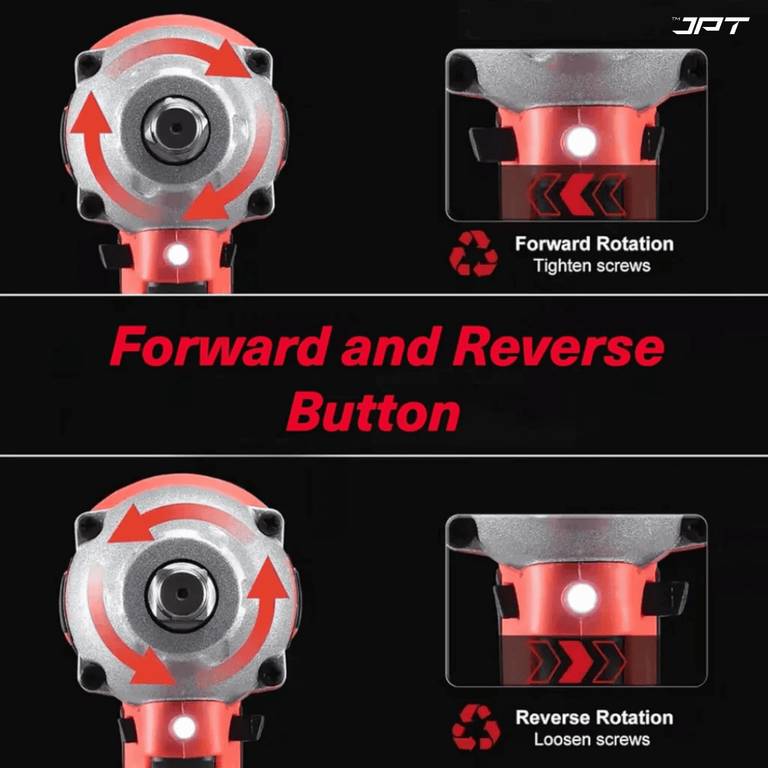 JPT Heavy-Duty 21V Cordless Impact Wrench | Brushless Motor | 350N.M Torque | 0-4300RPM Speed | 1/4-Inch Chuck | 4.0Ah Li-Ion Battery | Impact Wrench for Automobile & Car/Bike Owner