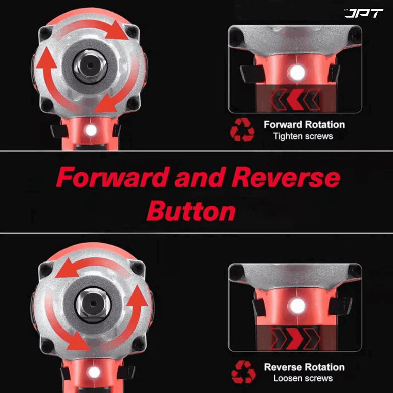 JPT Heavy-Duty 21V Cordless Impact Wrench | Brushless Motor | 350N.M Torque | 0-4300RPM Speed | 1/4-Inch Chuck | 4.0Ah Li-Ion Battery | Impact Wrench for Automobile & Car/Bike Owner