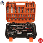 JPT Heavy Duty Professional 108-Piece Hand Tool Set | 1/4" 1/2" Drive Socket Wrench Set | Metric Bit Socket Set and Extension Bar | Best for Auto Repairing and Household | Clearance Sale 2024