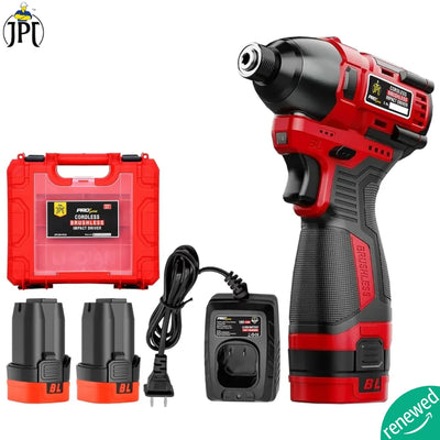 JPT 18V Pro Series Compact Impact Driver - 118ft-lbs Torque with Quick change 1/4" Hex Shaft, 3-Speed Variable, Lightweight & Durable ( RENEWED )