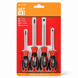 JPT Screwdriver Set 4 PCS Cr-V Steel with Magnetized Tip – 2 Flat (75mm & 100mm) + PH1 & PH2 Phillips | Heavy Duty Hand Screwdriver Set for Electrical, Repair & Home Use