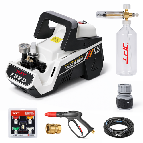 JPT F8 2.0 Super Combo 3500 PSI Electric Pressure Washer – 2500W 100% Copper Motor, 10 L/min High Flow, Portable Car & Home Power Washer with Total Stop System & 14-Piece Accessory Kit