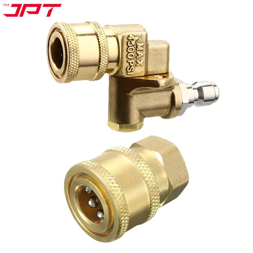JPT Heavy-Duty 180° Rotation with 5 Angles Brass Pivoting Coupler And 1/4-Inch Quick Connect Fitting Female Socket