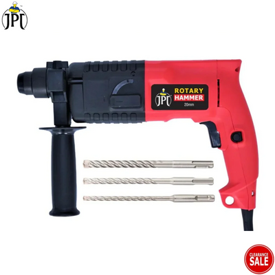 JPT SDS-Plus 20MM Corded Electric Rotary Hammer Drill Machine | 700-Watt Motor | 1400 RPM Speed | 2.4 Joules Impact | 5100 BPM Force | 2 Function Modes | Clearance Sale 2024