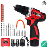 JPT Heavy Duty 12-volt Pro Series Cordless Drill Machine | 45N.m Torque | 1950 RPM Speed | 25+1 Clutch | 2 Speed Gearbox | 3/8" Keyless Chuck | 1500mAh Battery | Fast Charger | Accessories Included ( RENEWED )