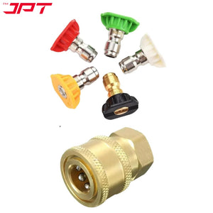 JPT 5-Piece 1/4-Inch Quick Connect Universal Pressure Washer Nozzle Tips With 1/4 Quick Connector