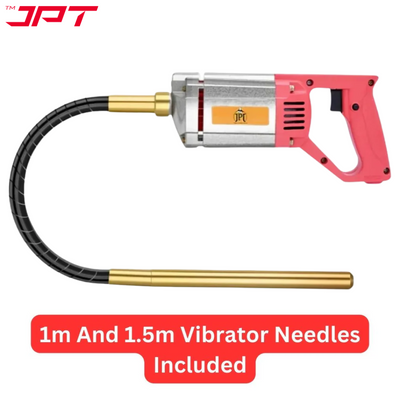 Grab this amazing deal on JPT heavy duty 1250w concrete vibrator machine which features 13000vpm, 1300rpm, copper armature with 1m and 1.5m vibrator needles.