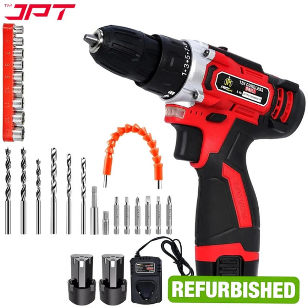Buy the JPT PS-12 drill machine refurbished with 24-pieces drill accessories at best price. Buy best collection of drill machine for home at JPT. Buy Now