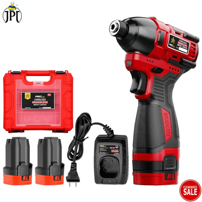 JPT 18-volt Pro Series Cordless Impact Driver | 160N.M Torque | 0-3300RPM Speed | 1/4-Inch Hex Shank | 3-Speed Variable | Brushless Motor | Clearance Sale 2024