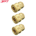 Buy the JPT 1/4" pressure washer coupler pack of 3, made from solid brass & resistant to rust and corrosion. Withstands up to 5000 PSI for leak-free operation.