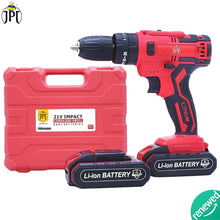 JPT Heavy Duty 21-volt Impact Cordless Drill Machine | 28 Nm Torque | 1350 RPM Speed | 3/8-Inch Keyless Chuck | 25+3 Setting Modes | 2 Speed Modes | 2000mAh Battery | Fast Charger ( RENEWED )