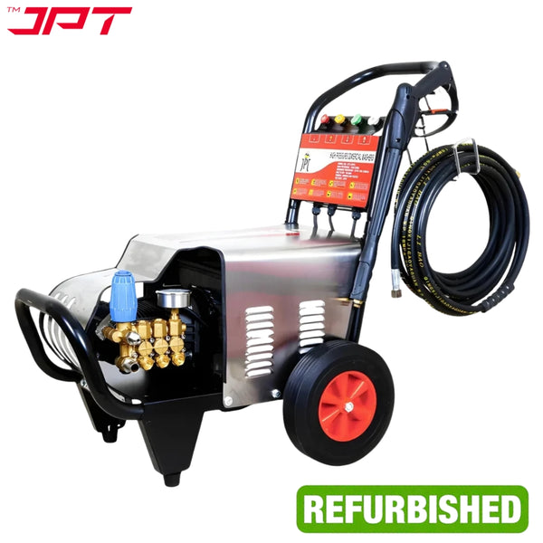 Buy JPT refurbished 3.5HPC commercial car washing machine, featuring 250 bar, 15 l/min water flow, 2600w motor, and much more all at the best price. Buy Now