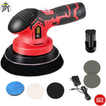 JPT Cordless 12-volt Car Polishing Machine | 6-Inch Pad | 5000 RPM Rotation | 6 Variable Speed | 1500mAh Li-Ion Battery | Fast Charger | Clearance Sale 2024