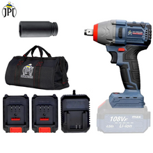 JPT New Brushless Heavy Duty Cordless Impact Wrench | 400 Nm Torque | 0-4300 RPM Speed | 0-3800 BPM | 1/2-Inch Head | LED Light | Forward/Reverse | 4000mAh Battery | Fast Charger | 6-Months Warranty