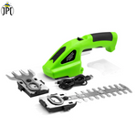 JPT 2-In-1 Cordless Handheld Hedge Trimmer | Plant Cutter with 7.2-volt 2000mAh Rechargable Battery | Up To 60min Run Time