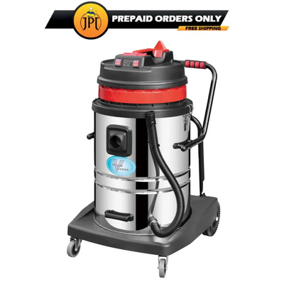 JPT Heavy Duty High Powered Commercial Wet & Dry Vacuum Cleaner | 3000-watt Double Motor | 28 KPA Suction Power | 70-Litre Stainless Steel Container | 99.6% HEPA Filtration | Clean Almost Every Corner