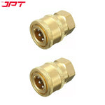 Buy the JPT 1/4" pressure washer coupler pack of 2, made from solid brass, rust and corrosion-resistant. Withstands up to 5000 PSI for leak-free operation.