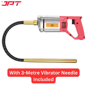 JPT Heavy Duty 1250-Watt Handheld Electric Concrete Vibrator Machine | 13000 Vibrations Per Minute | 1300 RPM Speed | 35mm Chuck | Copper Armature | With 3-Metre Vibrator Needle Included