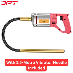 JPT Heavy Duty 1250-Watt Handheld Electric Concrete Vibrator Machine | 13000 Vibrations Per Minute | 1300 RPM Speed | 35mm Chuck | Copper Armature | With 1.5-Metre Vibrator Needle Included
