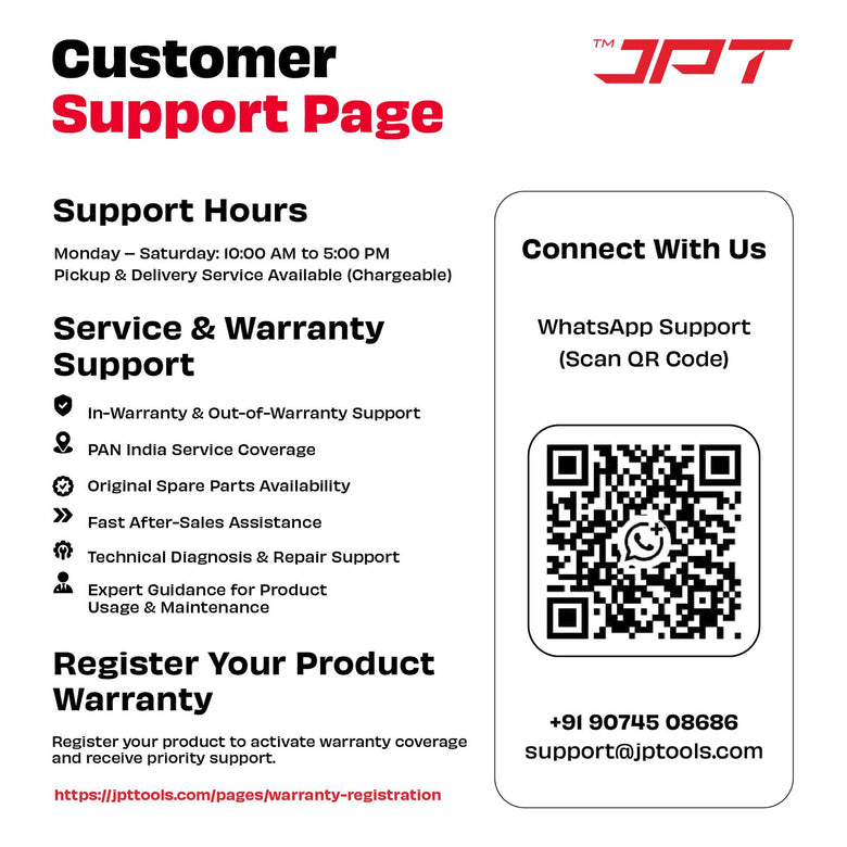 JPT Pro Series 4HPC Commerical High Pressure Washer | 3000W Powerful Motor | Max. 220 Bar Power | Max. 3200 PSI Pressure | 18 L/Min Water Flow | Best For Car Service Centers & Industrial Cleaning