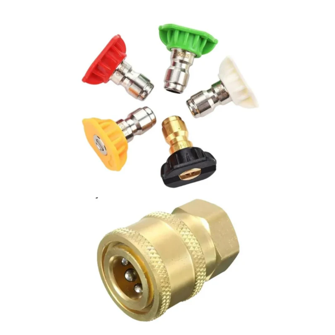 JPT 5-Piece 1/4-Inch Quick Connect Universal Pressure Washer Nozzle Tips With 1/4 Quick Connector