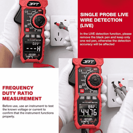 JPT Pro Series 1000A Inrush Digital Clamp Meter | Digital Multimeter with 6000 Counts | AC/DC Current & Voltage Tester | Temperature, Capacitance, Continuity, Duty Cycle