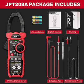 JPT Pro Series 1000A Inrush Digital Clamp Meter | Digital Multimeter with 6000 Counts | AC/DC Current & Voltage Tester | Temperature, Capacitance, Continuity, Duty Cycle