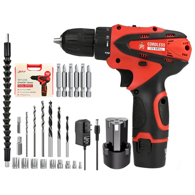 Buy JPT multi-purpose 12v cordless drill machine with 24 drill accessories all at the best price. Shop best collection of 12v, 18v, and 21v drill at JPT Tools