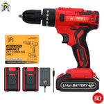 JPT Heavy Duty 21-volt Impact Cordless Drill Machine | 28 Nm Torque | 1350 RPM Speed | 3/8-Inch Keyless Chuck | 25+3 Setting Modes | 2 Speed Modes | 2000mAh Battery | Fast Charger | Clearance Sale 2024