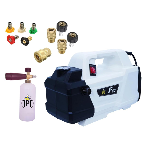 JPT Super Combo Domestic F10 Pressure Washer With 5 Multi Degree Nozzles, 2 Outlet Quick Connector & Coupler, Snow Foam Cannon, And All Other Accessories Included