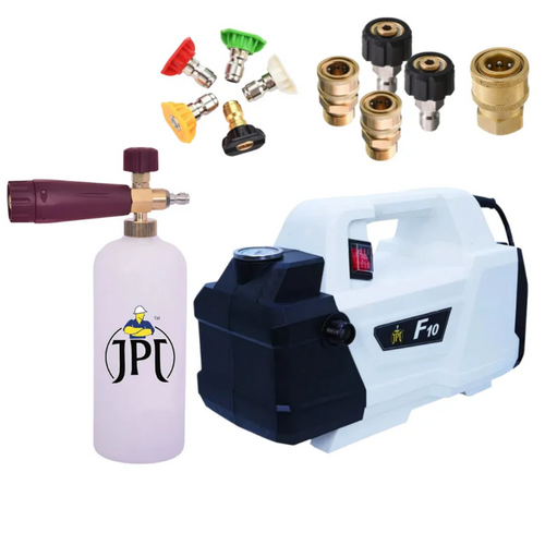 JPT Super Combo Domestic F10 Pressure Washer With 5 Multi Degree Nozzles, 2 Outlet Quick Connector & Coupler, Snow Foam Cannon, And All Other Accessories Included