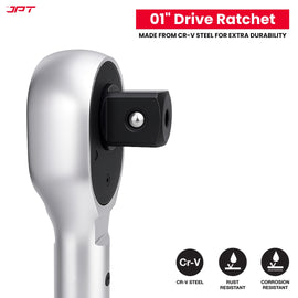 Buy JPT heavy-duty 01" socket ratchet wrench with 24-tooth gear, reversible drive, and spring-loaded quick release. Ideal for car repair, bikes, EVs, and more.