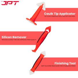 Buy JPT 3-piece silicone caulking tool kit for sealing sinks, bathtubs, windows, tiles, and all sealing projects at best price online in India. Buy Now