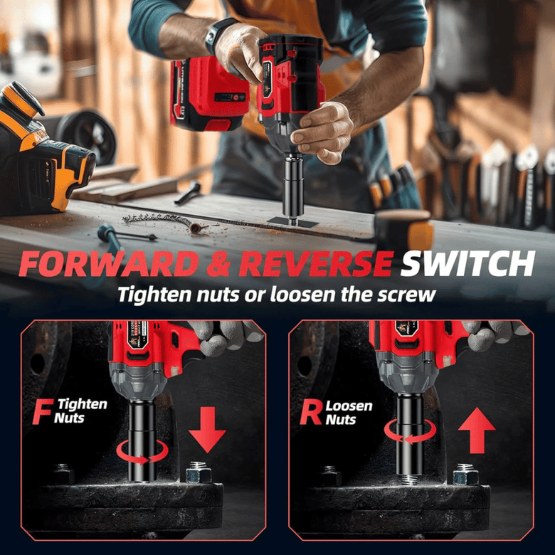 JPT Pro Series Brushless Heavy Duty 21-volt Cordless Impact Wrench | 350N.M Torque | 0-3450RPM Speed | 1/2-Inch Shank | 4000mAh Battery | All Accessories Included | 12-Months Warranty