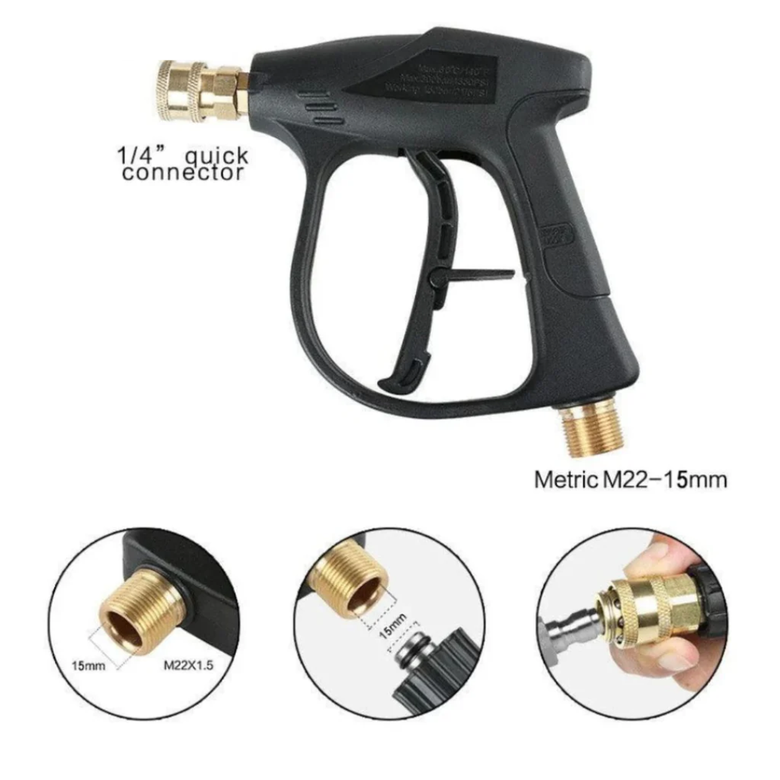 JPT Heavy Duty Universal High Pressure Water Gun | Max. 300 Bar Power | Max. 4350 PSI Pressure | Adjustable Nozzle | Compatible with Most Pressure Washer Brands