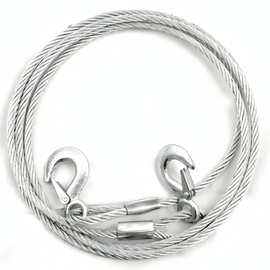 JPT Heavy Duty Steel Winch Cable, 3/8 x 13ft Wire Rope with Hook, 11,023 lb Breaking Strength - Ideal for Tow Trucks, Rollbacks, Cranes, and Wreckers (Silver)