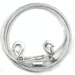 JPT Heavy Duty Steel Winch Cable, 3/8 x 13ft Wire Rope with Hook, 11,023 lb Breaking Strength - Ideal for Tow Trucks, Rollbacks, Cranes, and Wreckers (Silver)