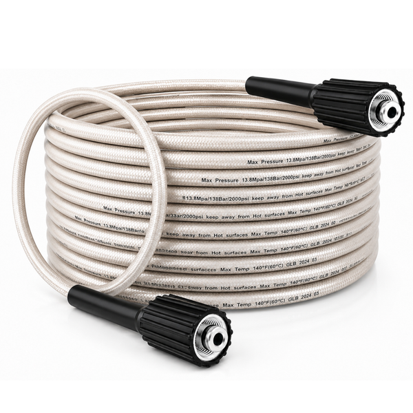 JPT 15MTR Heavy Duty Super Flexible Pressure Washer Hose Pipe | American Standard M22 Thread With O-Ring Seals | Up To 2465PSI Pressure | Max. 170 Bar Power | Compatible With Many Pressure Washer Brands