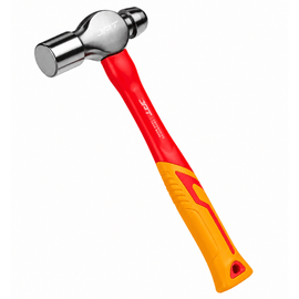JPT 0.5lbs Forged Steel Ball Peen Hammer with Shock-Absorbing Rubber Grip – Heavy Duty Professional Engineer & Mechanic Hammer for Workshop, Metal Shaping, Riveting & Fabrication Work