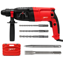 JPT Pro 26MM SDS-Plus Heavy-Duty Rotary Hammer Drill Machine | 1050W Motor | 1200RPM Speed | 3.0 Joules Impact | 4900 BPM Force | 3 Function Modes | Forward & Reverse Function