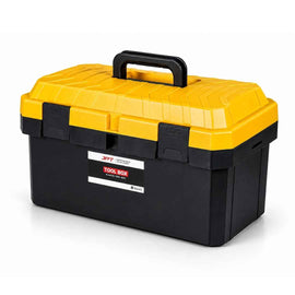 JPT 17-Inch Industrial-Grade Heavy-Duty Tool Box | Two Transparent Lids & One Removable Tray | Secure Tight Latch with Padlock Eye | Best for Electricians, Carpenters, Automobile Use & More