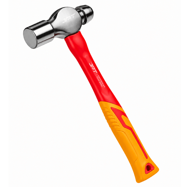 JPT 2.0lbs Forged Steel Ball Peen Hammer with Shock-Absorbing Rubber Grip – Heavy Duty Professional Engineer & Mechanic Hammer for Workshop, Metal Shaping, Riveting & Fabrication Work