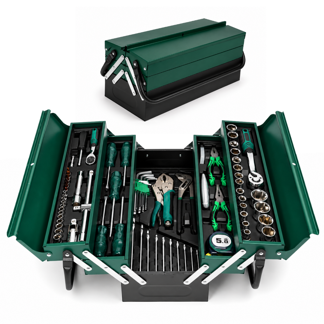 JPT 85-Piece Mechanics Tool Set, Garage Repair Kit with Tool Box | CR-V Steel • 1/4